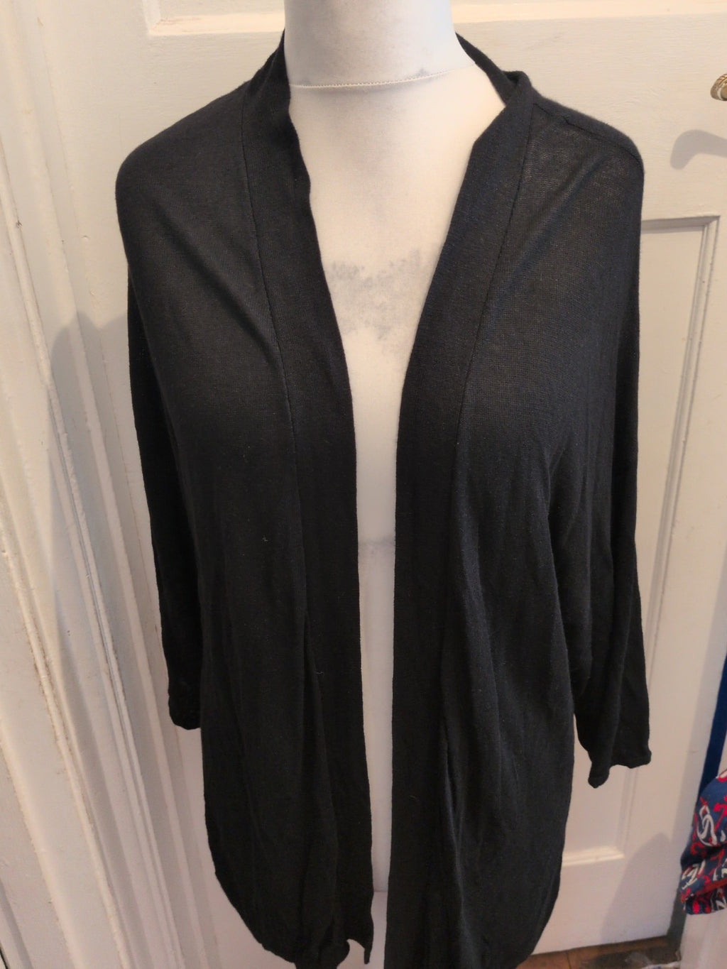 Ladies Capsule 16-18 Black Lightweight Open Cardigan