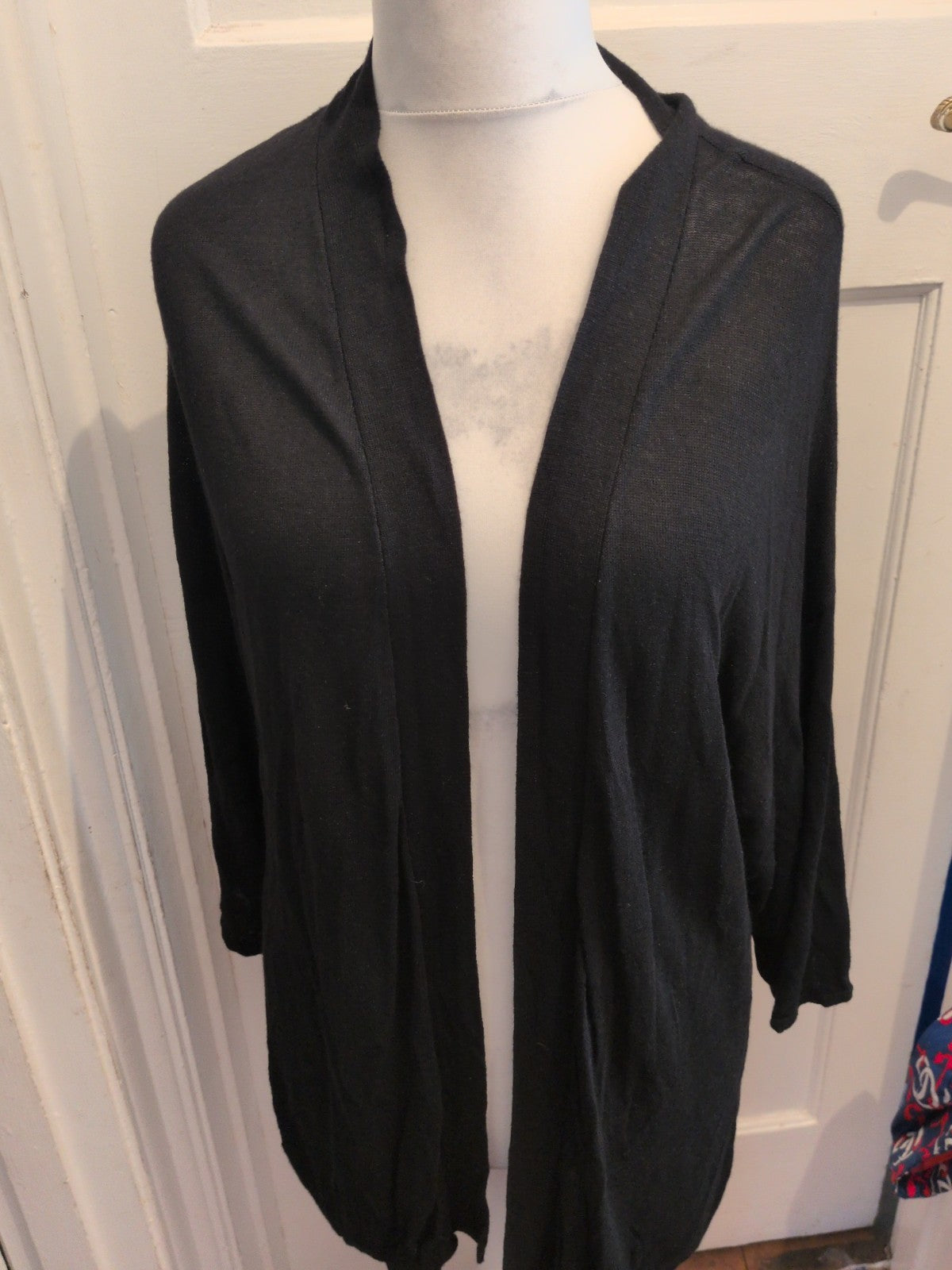Ladies Capsule 16-18 Black Lightweight Open Cardigan