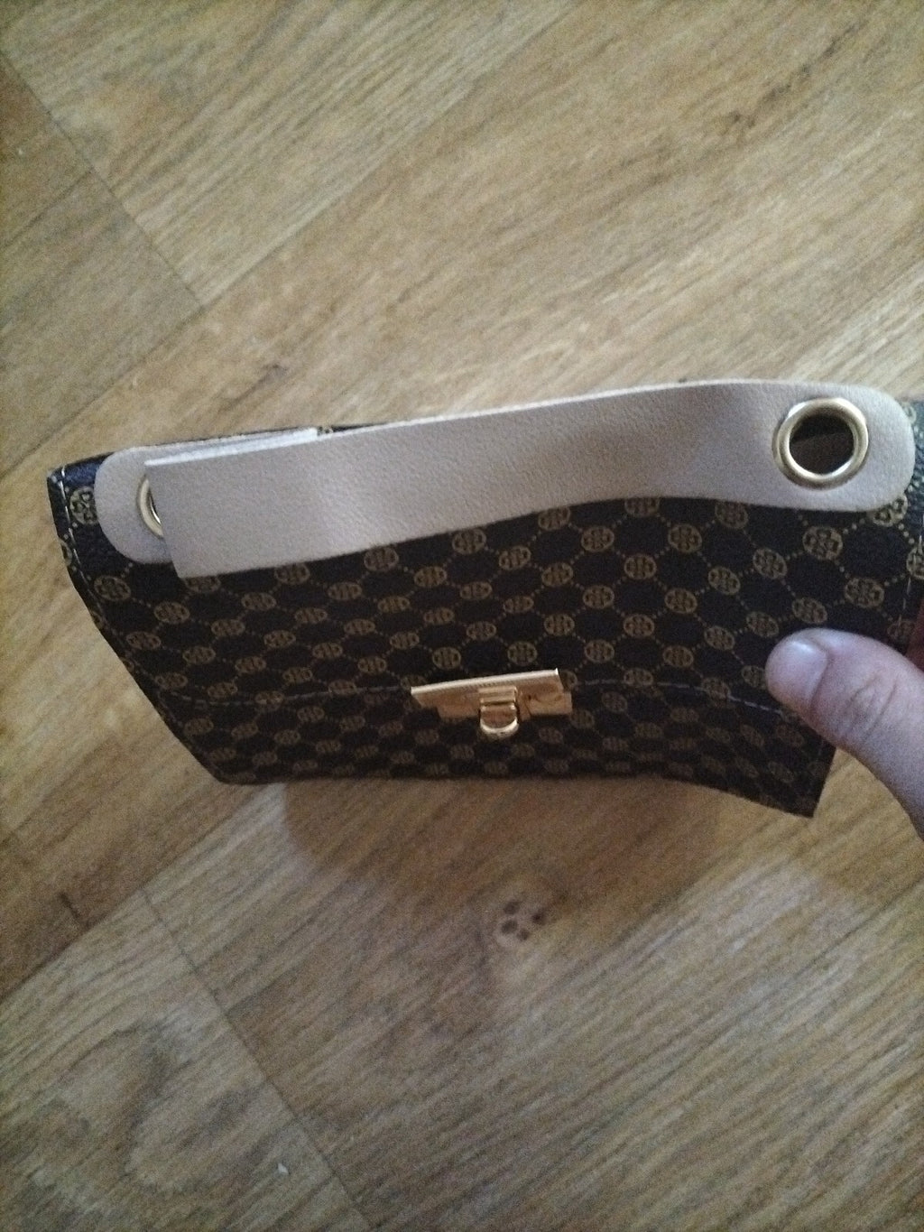 Brand New Ladies Faux Leather Black/brown Chain Crossbody Bag