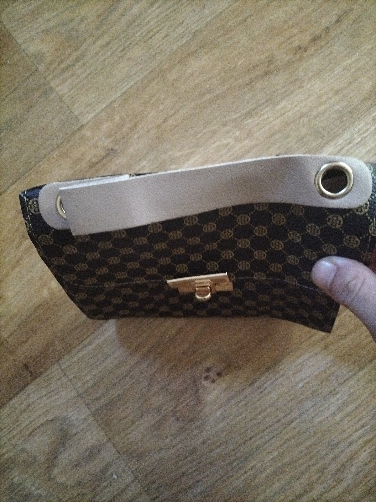 Brand New Ladies Faux Leather Black/brown Chain Crossbody Bag