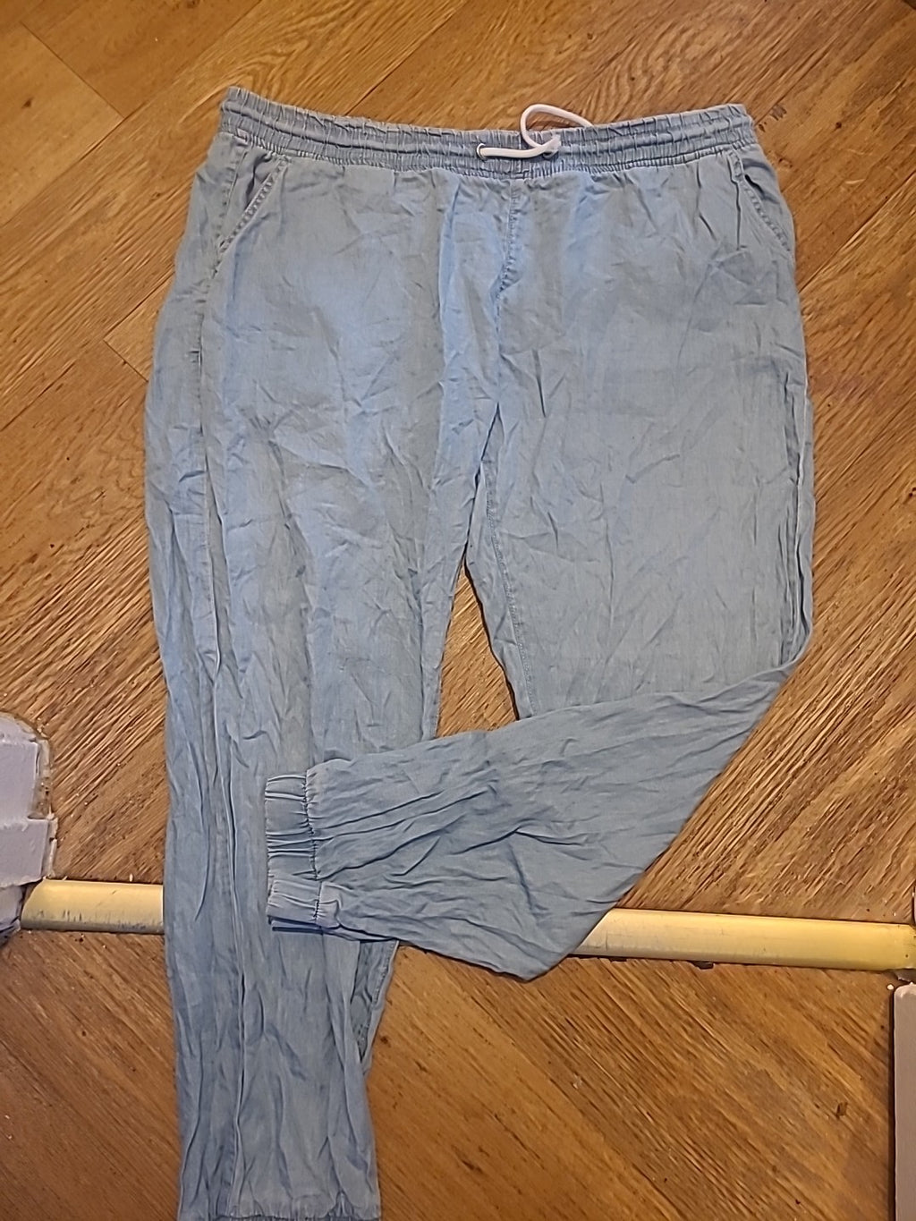 Ladies Size 2XL Elasticated Grey Denim Style Trousers