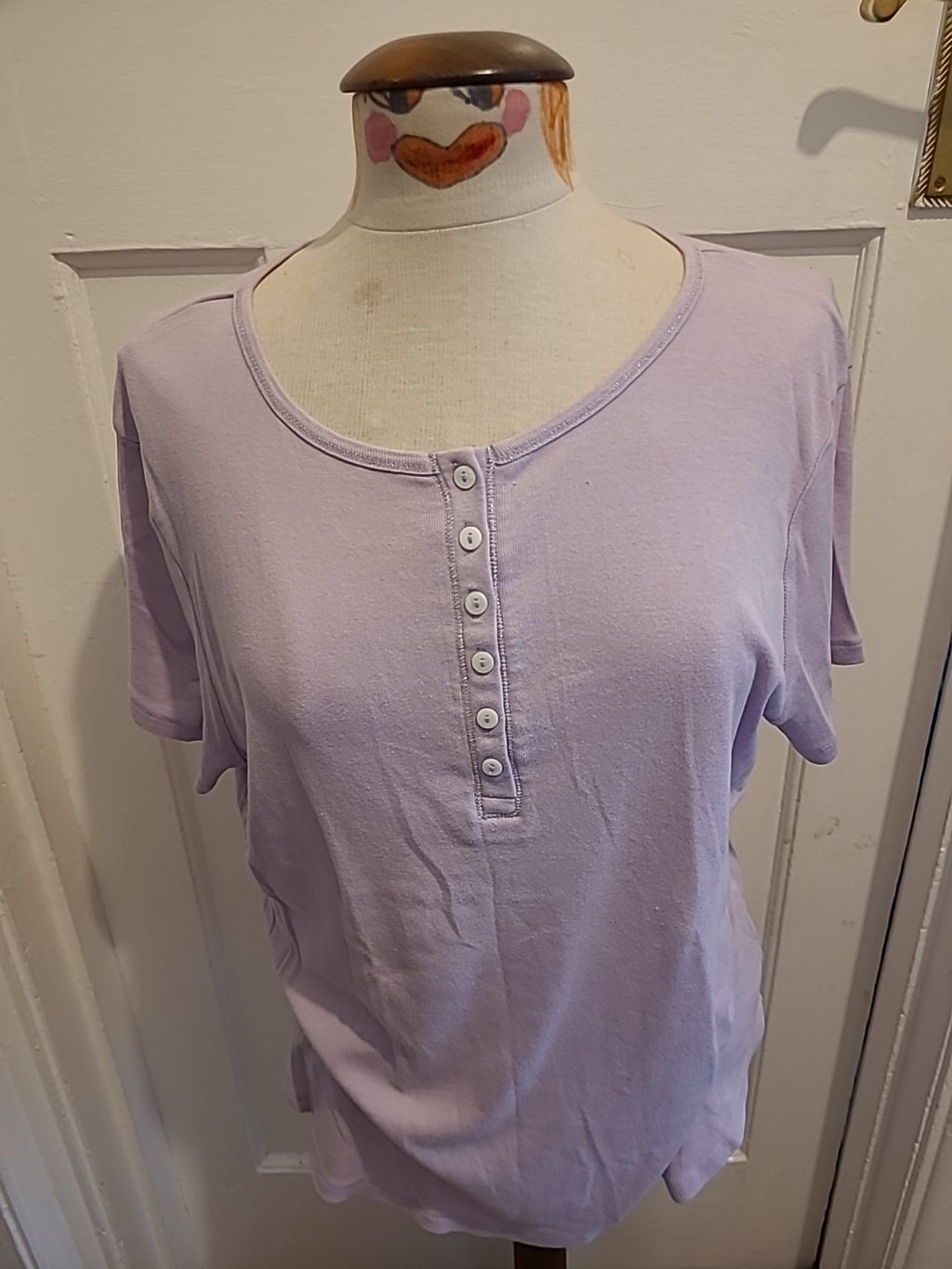 Mens F&F Size Small Lilac Short Pyjama Top