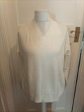 Mens Marks And Spencer Size L Cream V Neck Long Sleeved Lightweight Jumper
