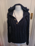 Mens Burton Size Small Black Knit Hooded Jumper
