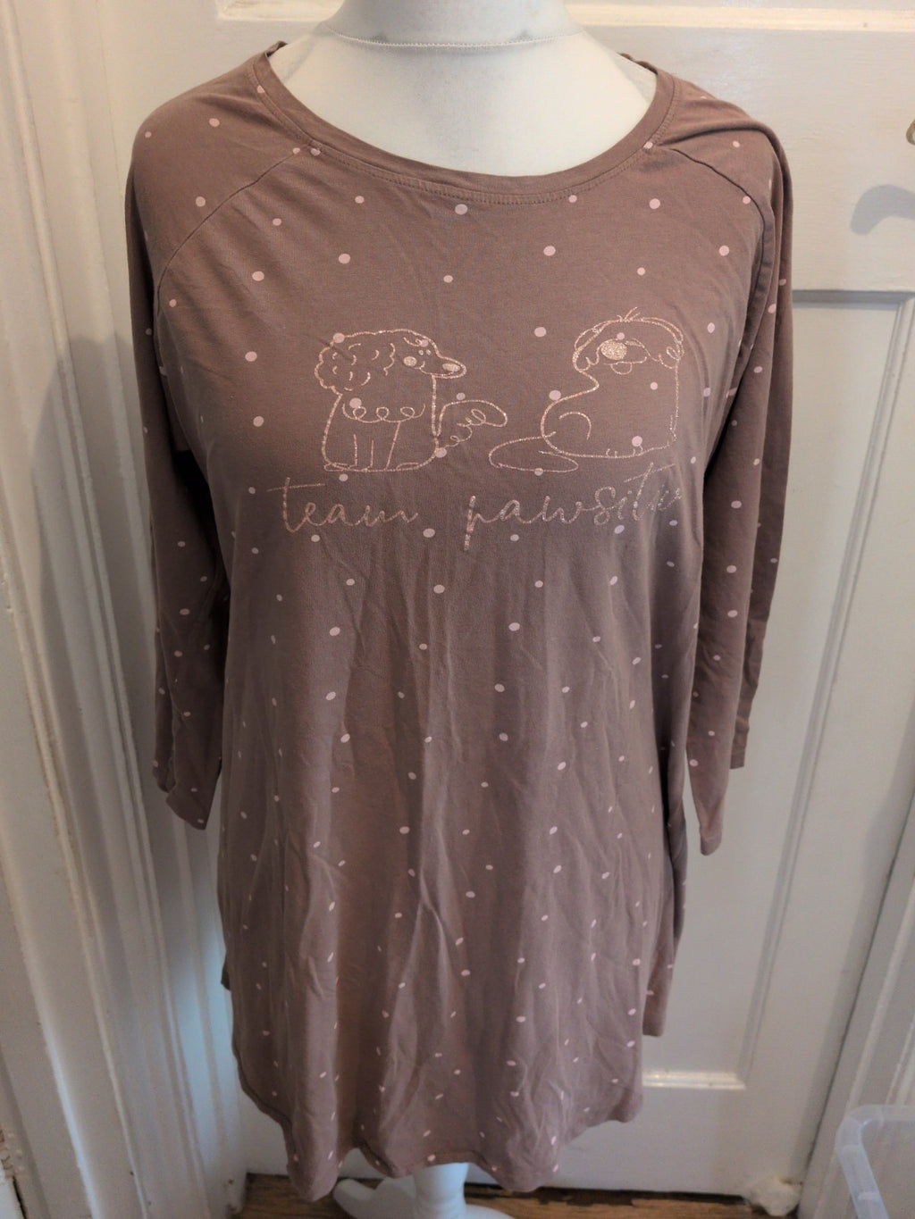 Beloved Nightwear 2XL Brown Spotty Nightwear Dress