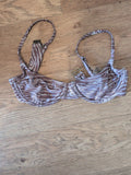 Ladies South Beach Size 4 Wired Brown Patterned Bikini Bra