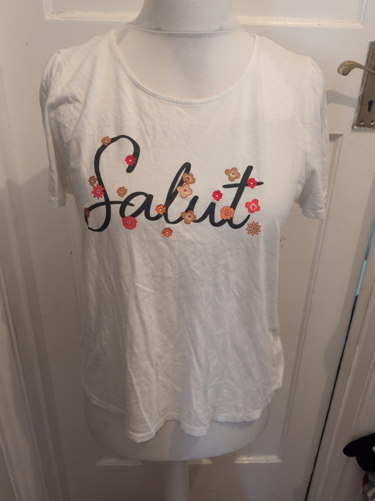 Tu 14 White "Salut" Short Sleeve T-shirt