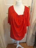 Ladies Simplybe Size 32 Orange Short Sleeved Top