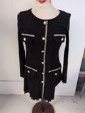 Shein 8 Black Long Sleeve Dress With Detail