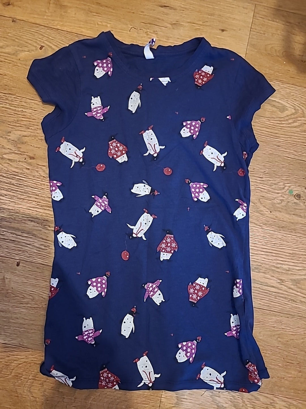Ladies By Henry Holland Size 8 Navy Bear Short Sleeve Blouse