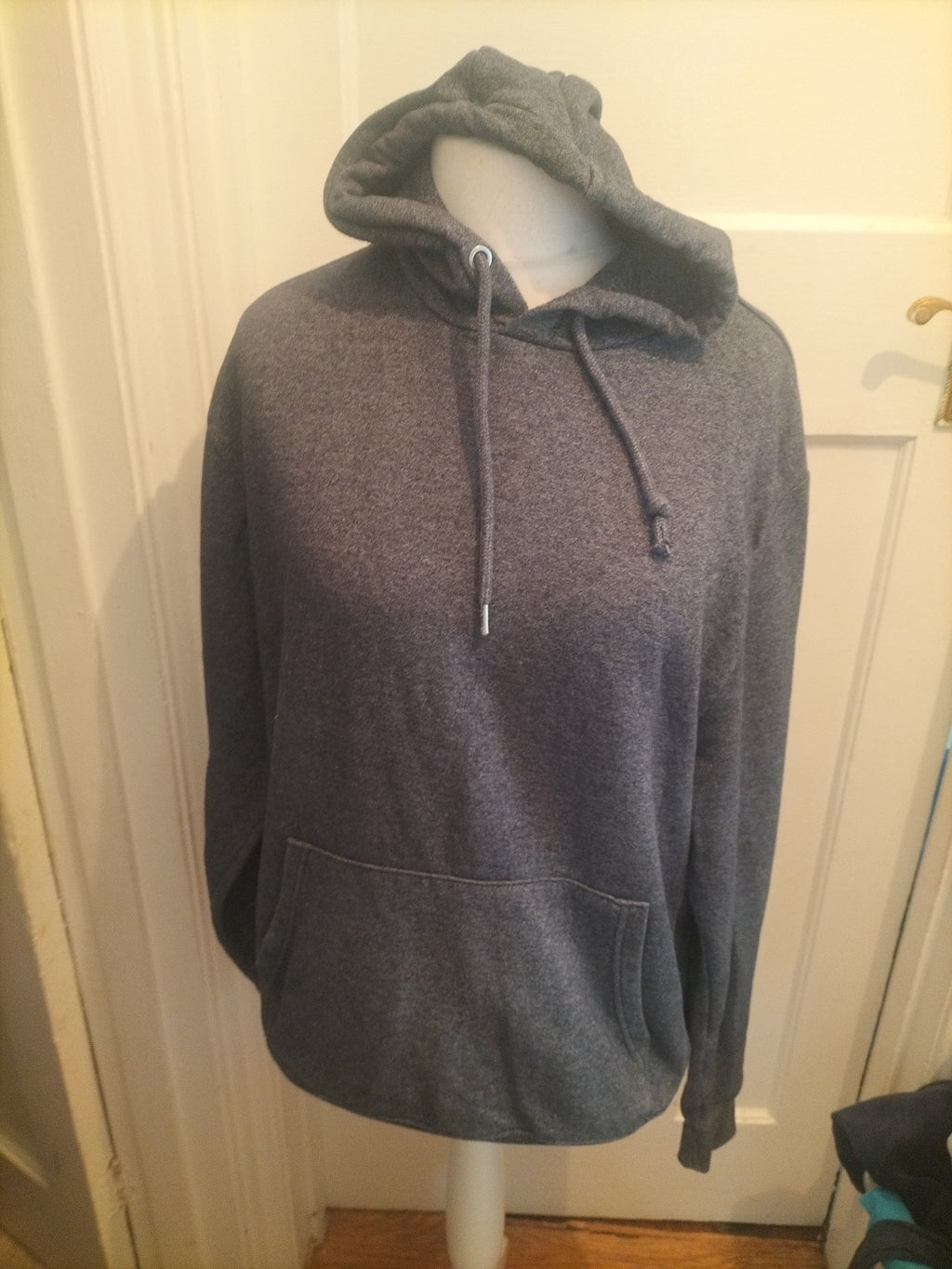 George Large Grey Navy Fleck Pullover Hoodie