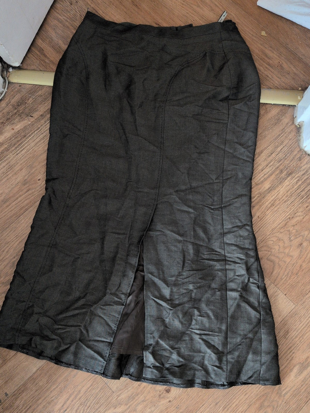 Minuet 14 Dark Khaki Lined Midi-long Skirt