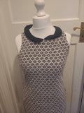 Ladies New Look Size 14 White Floral Lined Lace Sleeveless Dress