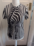Ladies Small Zebra Image Short Sleeve T-shirt