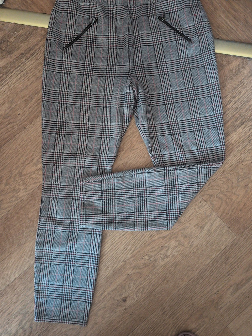 Ladies Check Trousers TU Size 16 Black/white/red Free Delivery
