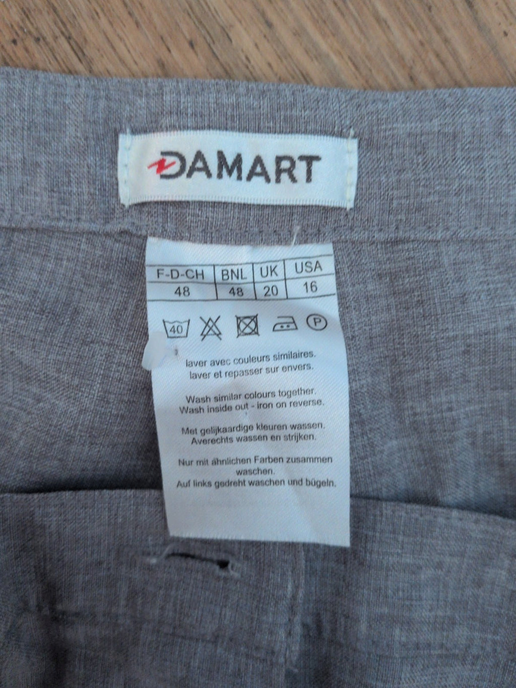 Damart 20 Grey Pale Lilac Adjustable Trousers