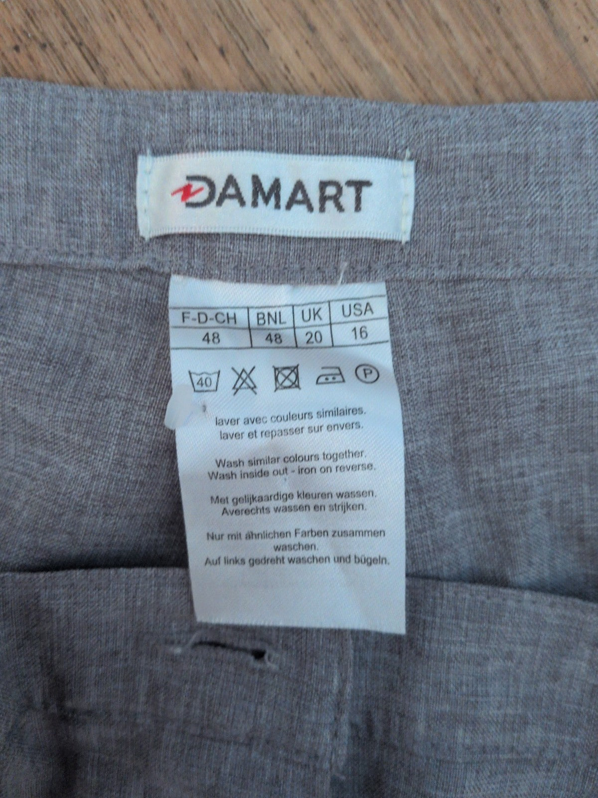 Damart 20 Grey Pale Lilac Adjustable Trousers