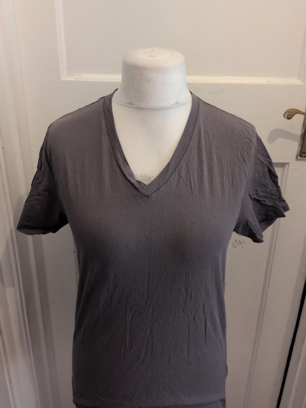 Next Medium Grey V Neck Slim Fit T-shirt Short Sleeve