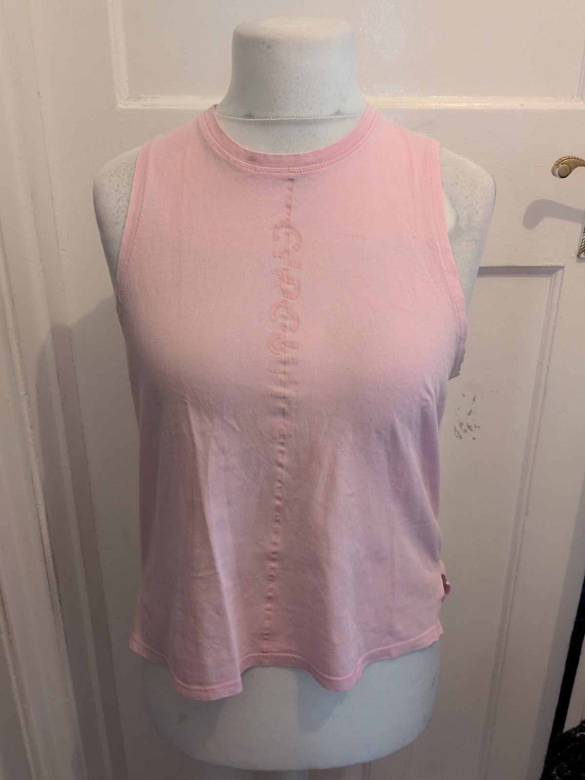 Circuit 10 Pink With Faint Print Sleeveless Gym Top