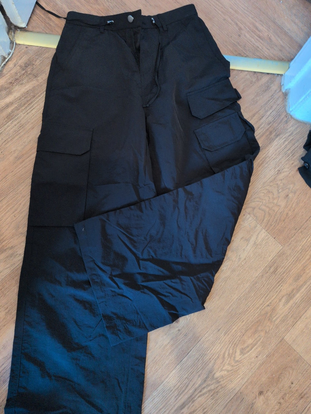 Medium Black Cargo Straight Leg Trousers Ladies