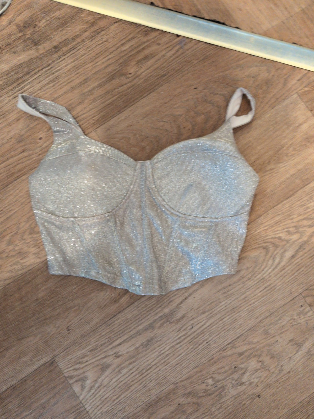 New Look 12 Silvery Glittery Shimmer Padded Bralette