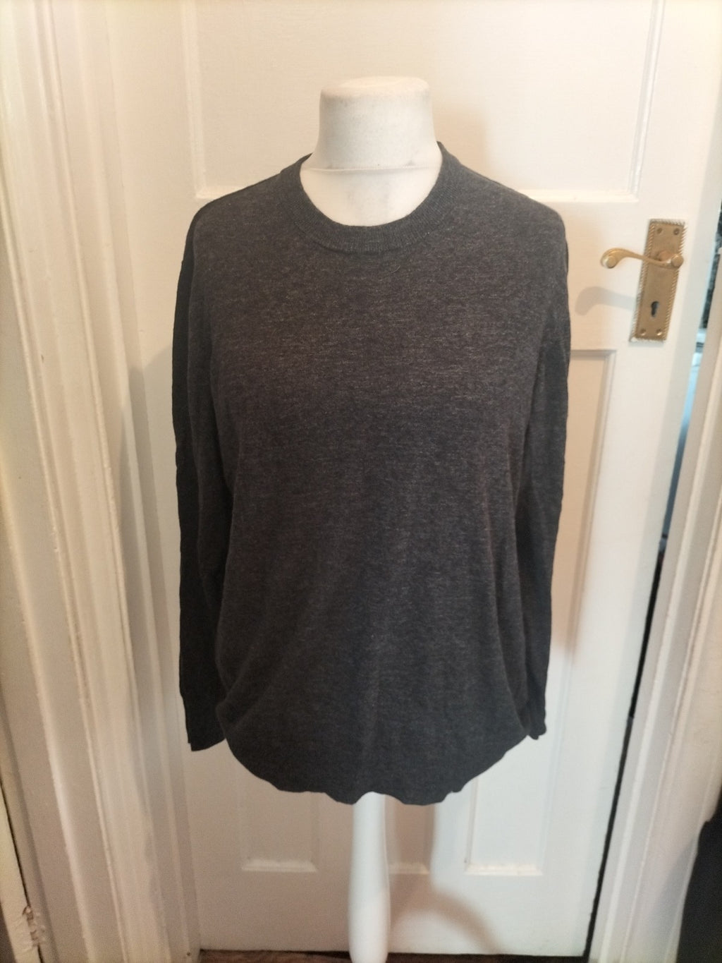 Mens George Size L Black Fleck Pullover Jumper