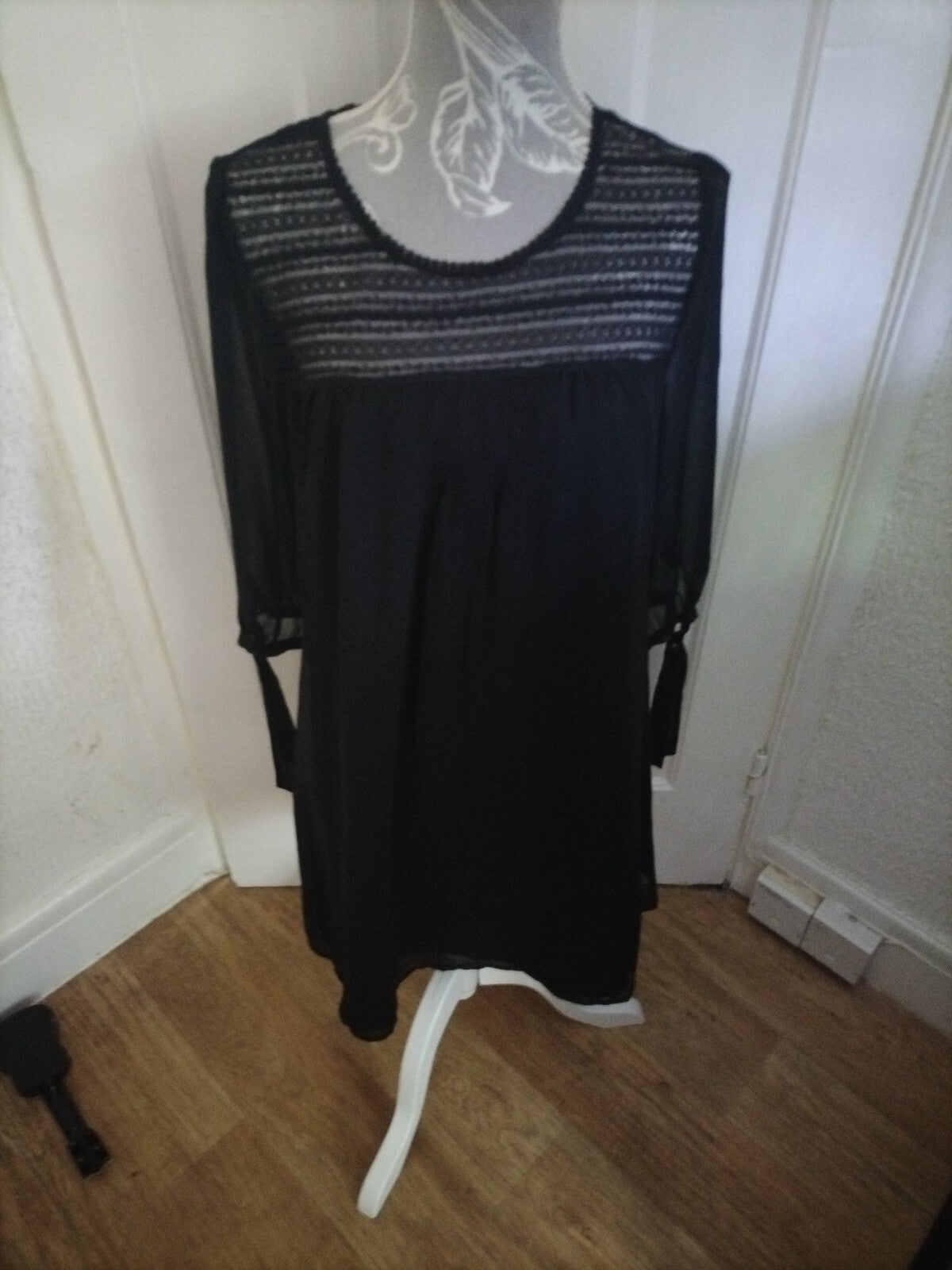Ladies Darling Size Small Black Long Sleeved Long Length Dress