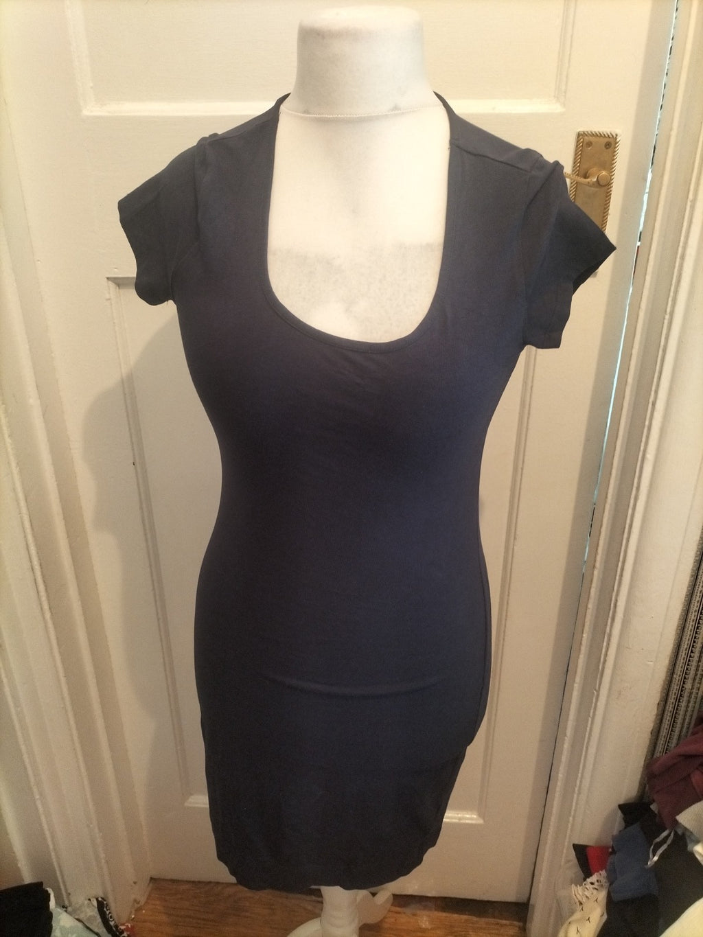 Ladies H&M Size M Navy Short Sleeved Plain Dress