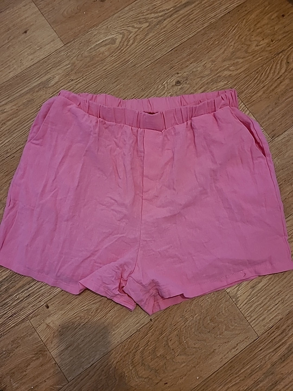 Ladies Size XL Pink Elasticated Boyfriend Shorts