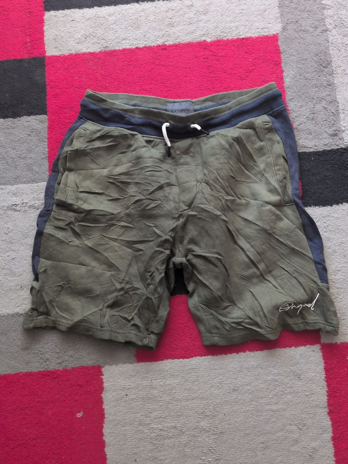 George Medium Green And Navy Sweat Shorts