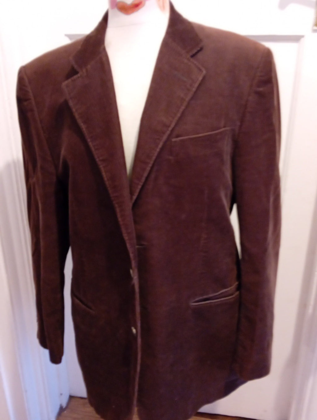 Mens Primark Size 38 Short Brown Ribbed Coderoy Style Blazer