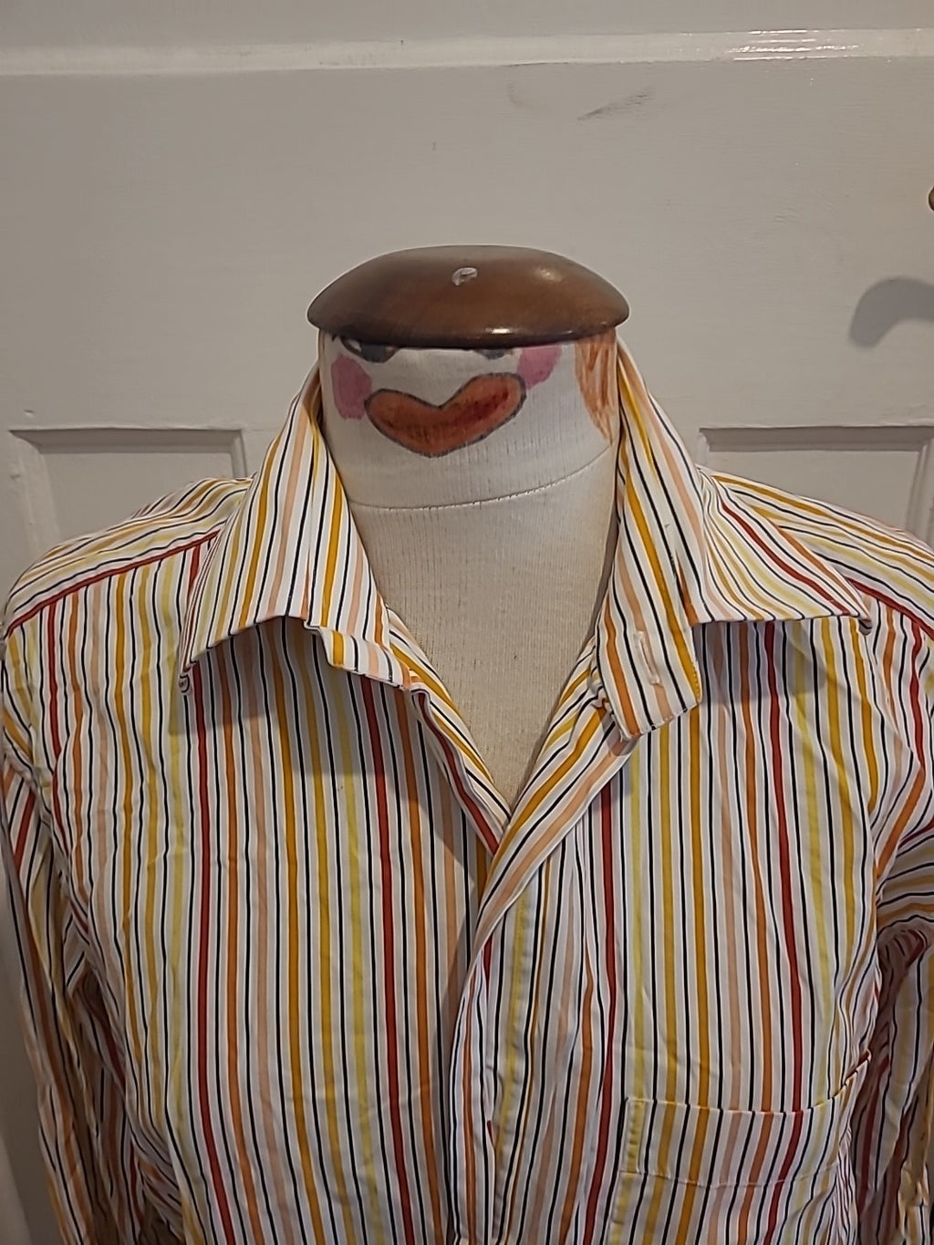 Mens Dunhill Size Large Multicoloured Striped Long Sleeved Shirt