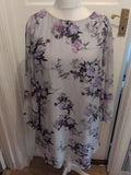 Primark 18 Pale Lilac Purple Floral Long Sleeve Dress