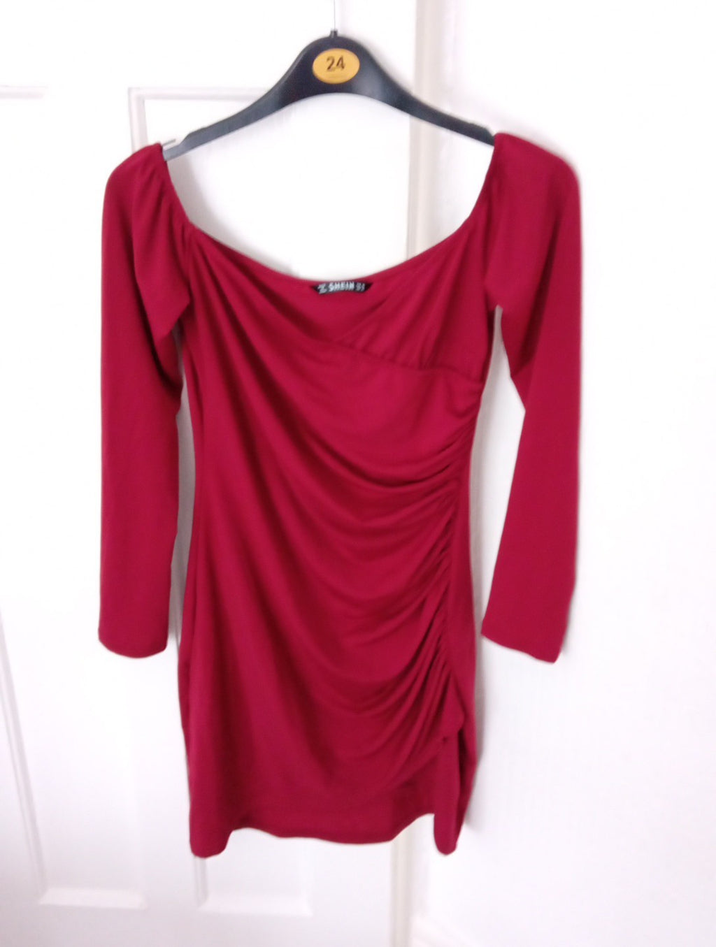 Ladies Burgundy Short Bodycon Dress Shein Size XS