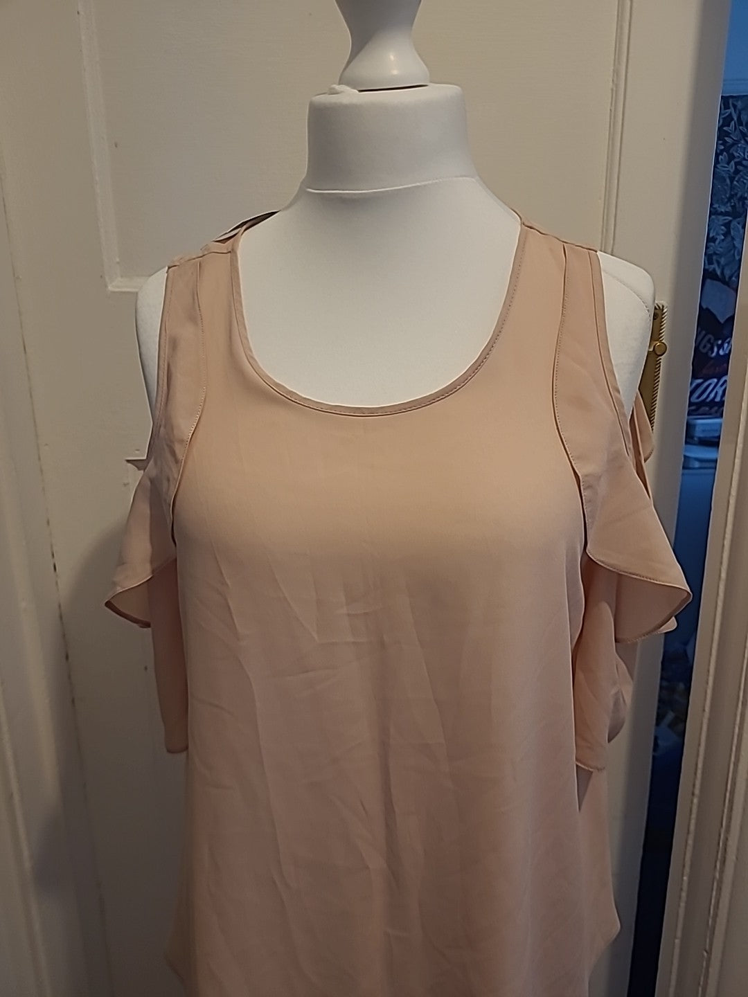Brand New Ladies George Size 12 Baby Pink Open Shoulder Blouse