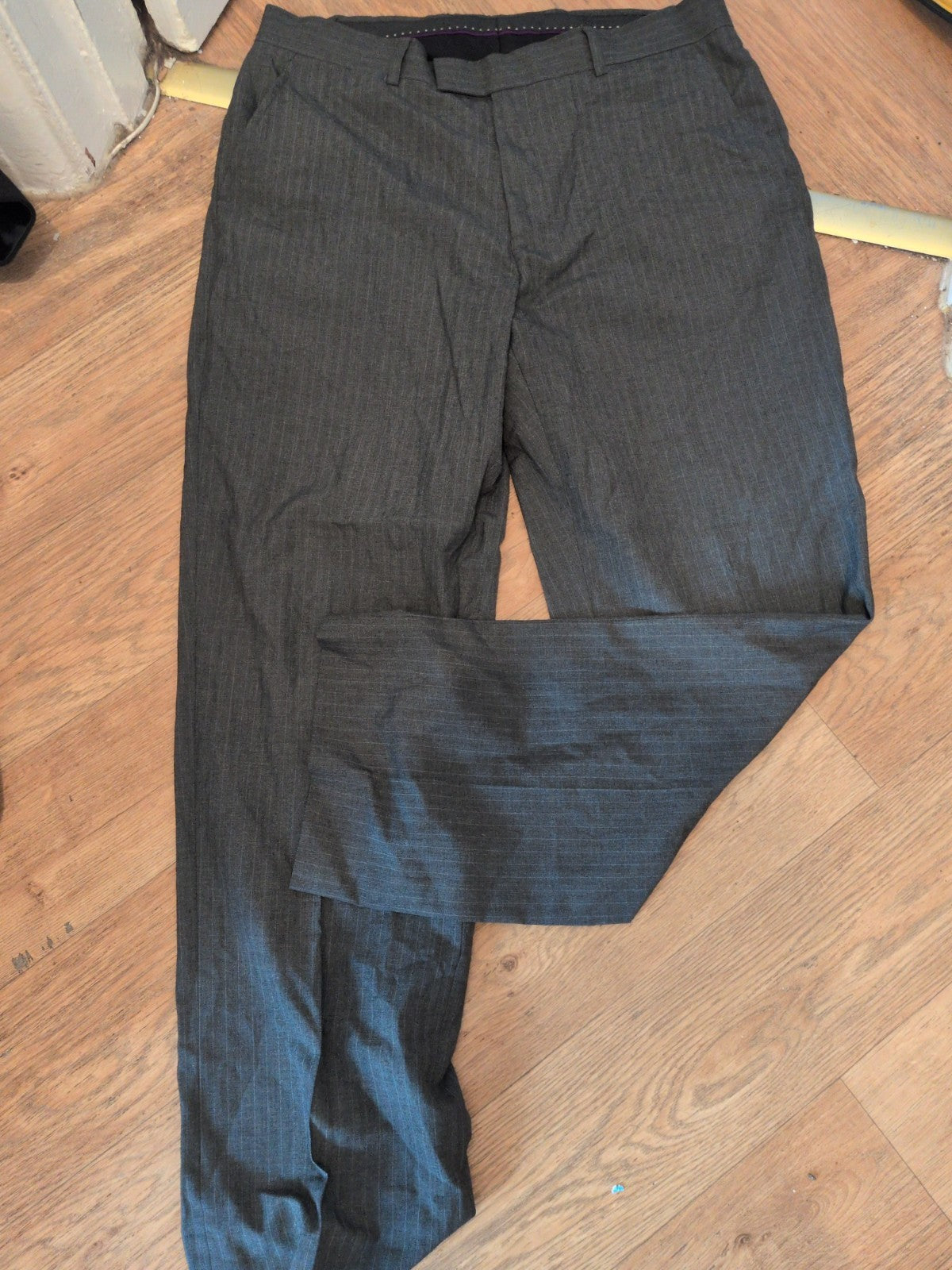 Debenhams 36" Grey Pinstripe Smartwear Trousers