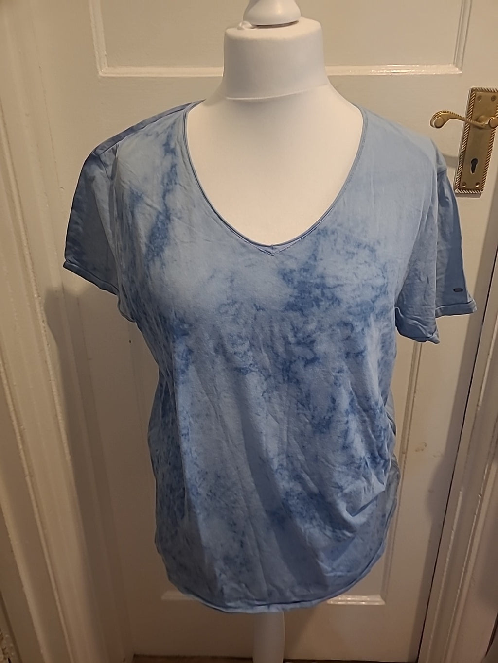 Mens Scotch And Soda Size Large Blue Dye Short Sleeved Tshirt