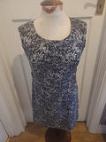 Ladies Next Size 10 White Black Sleeveless Lined Dress