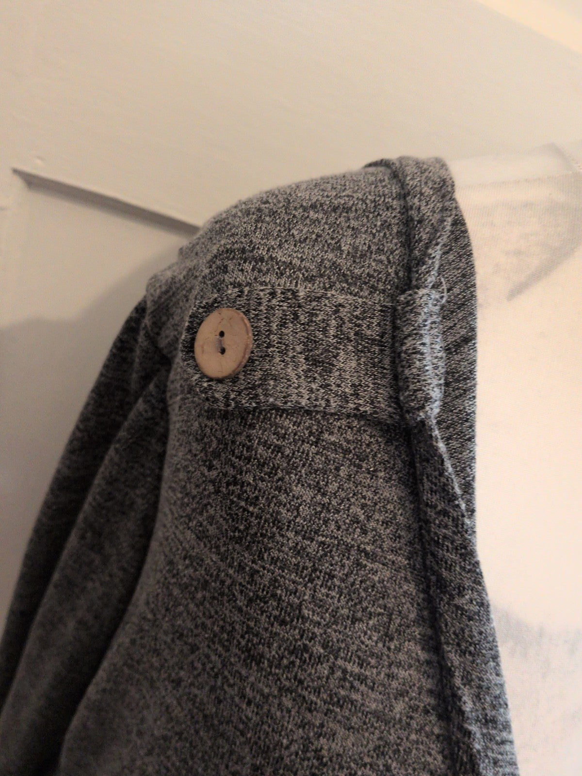 Ladies XL Grey Fleck With Black Long Sleeve Blouse