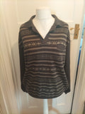 Mwns Damart Size XL Grey/Black Collared Pullover Jumper