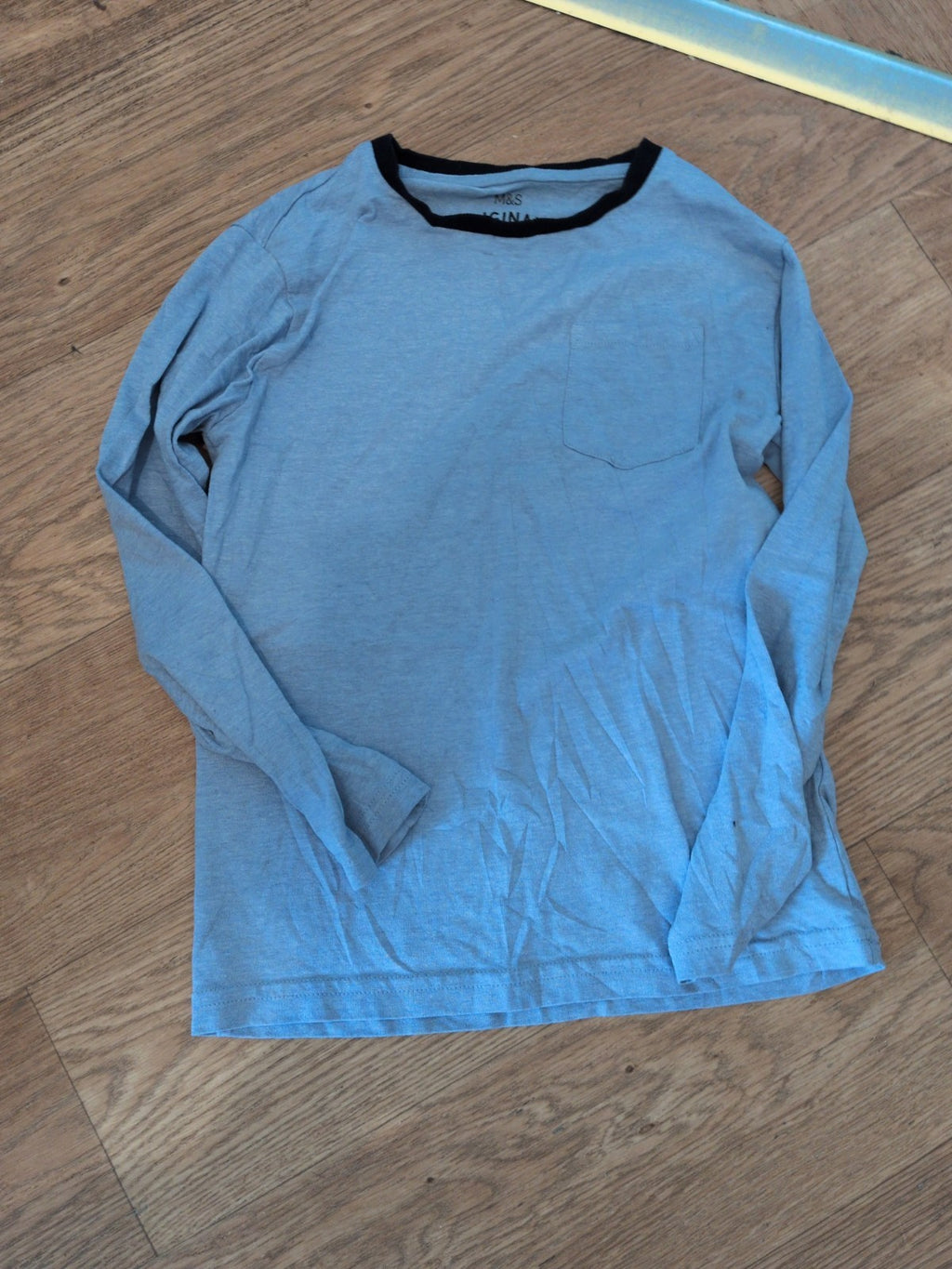 Marks And Spencer 6-7 Years Long Sleeve Blue Pyjama Top