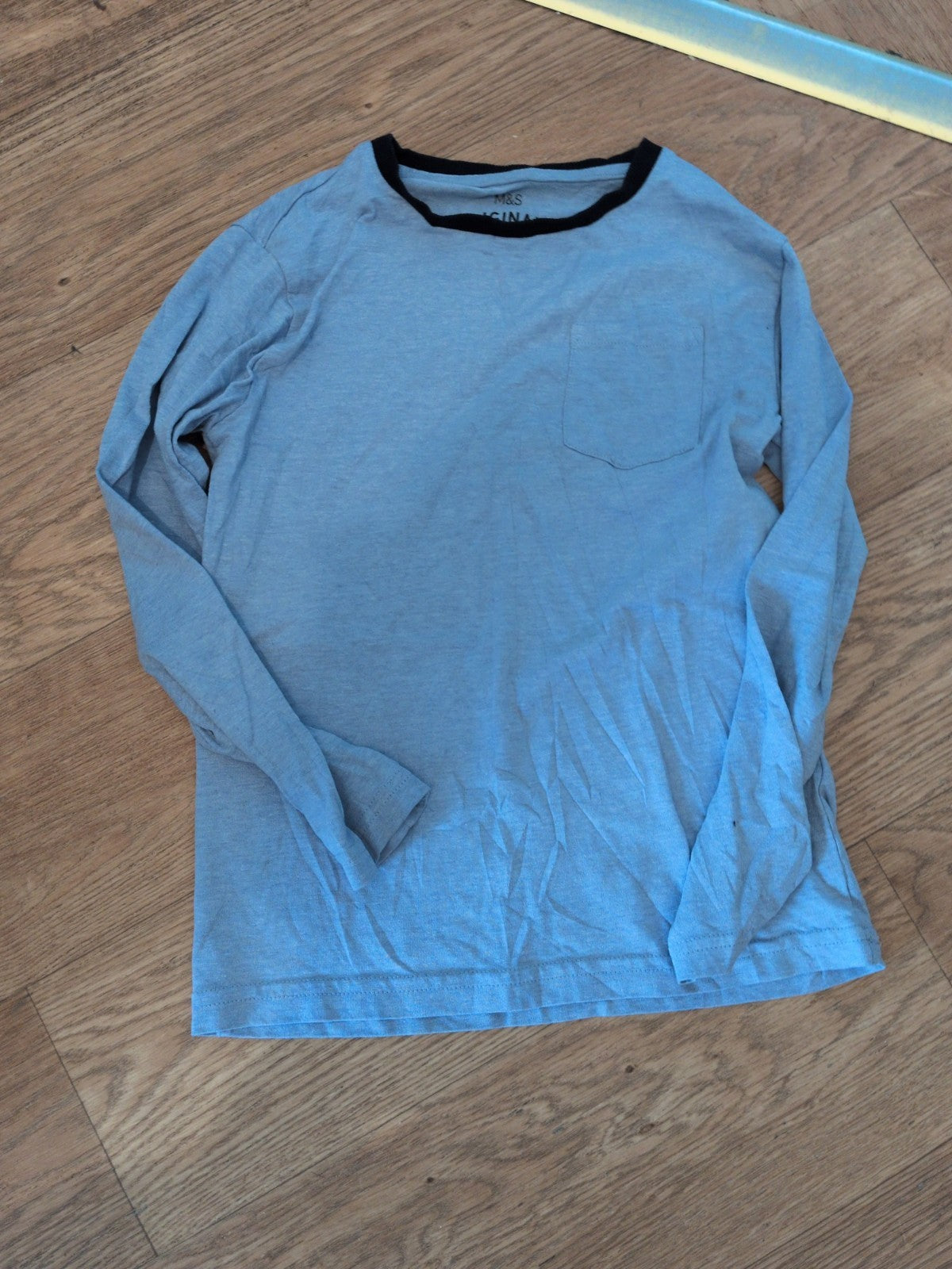 Marks And Spencer 6-7 Years Long Sleeve Blue Pyjama Top