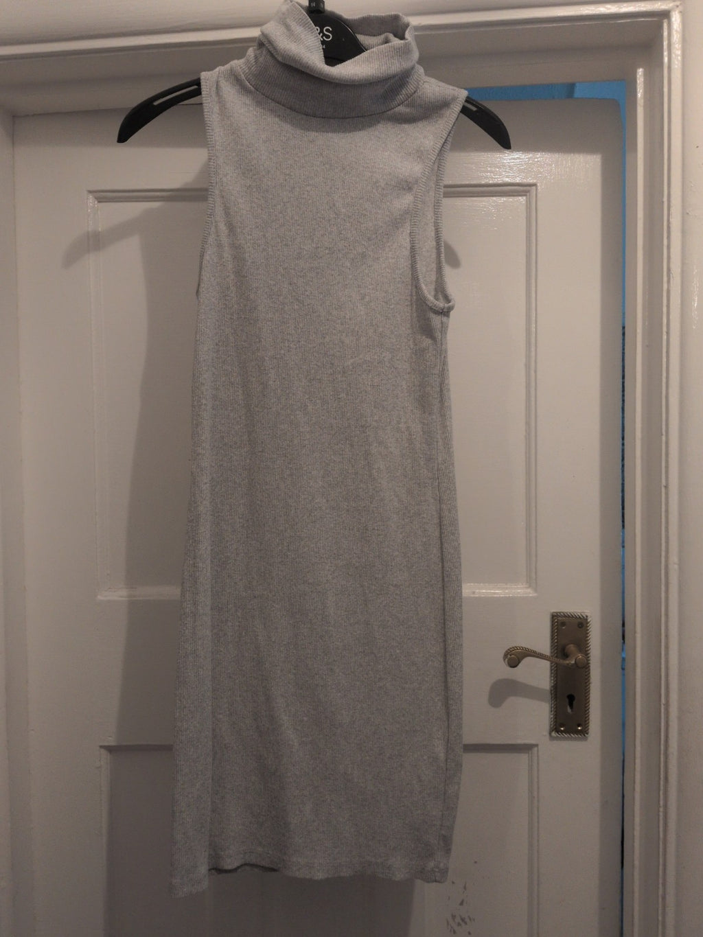 Boohoo 12 Grey High Neck Sleeveless Pencil Dress