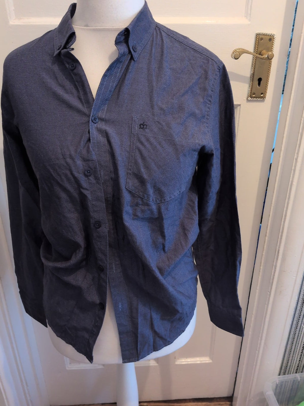 Merc London Small Navy Long Sleeve Shirt