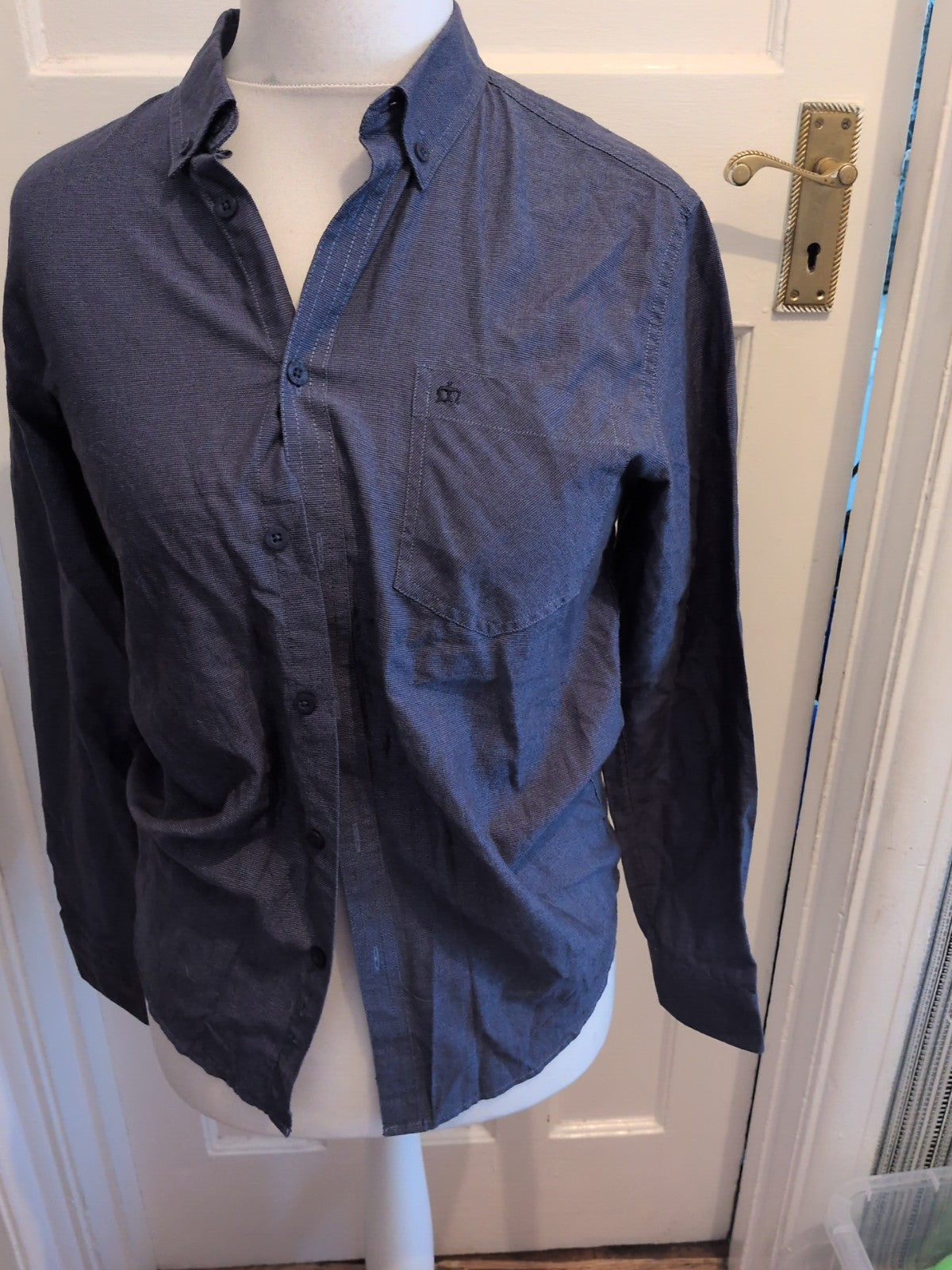 Merc London Small Navy Long Sleeve Shirt