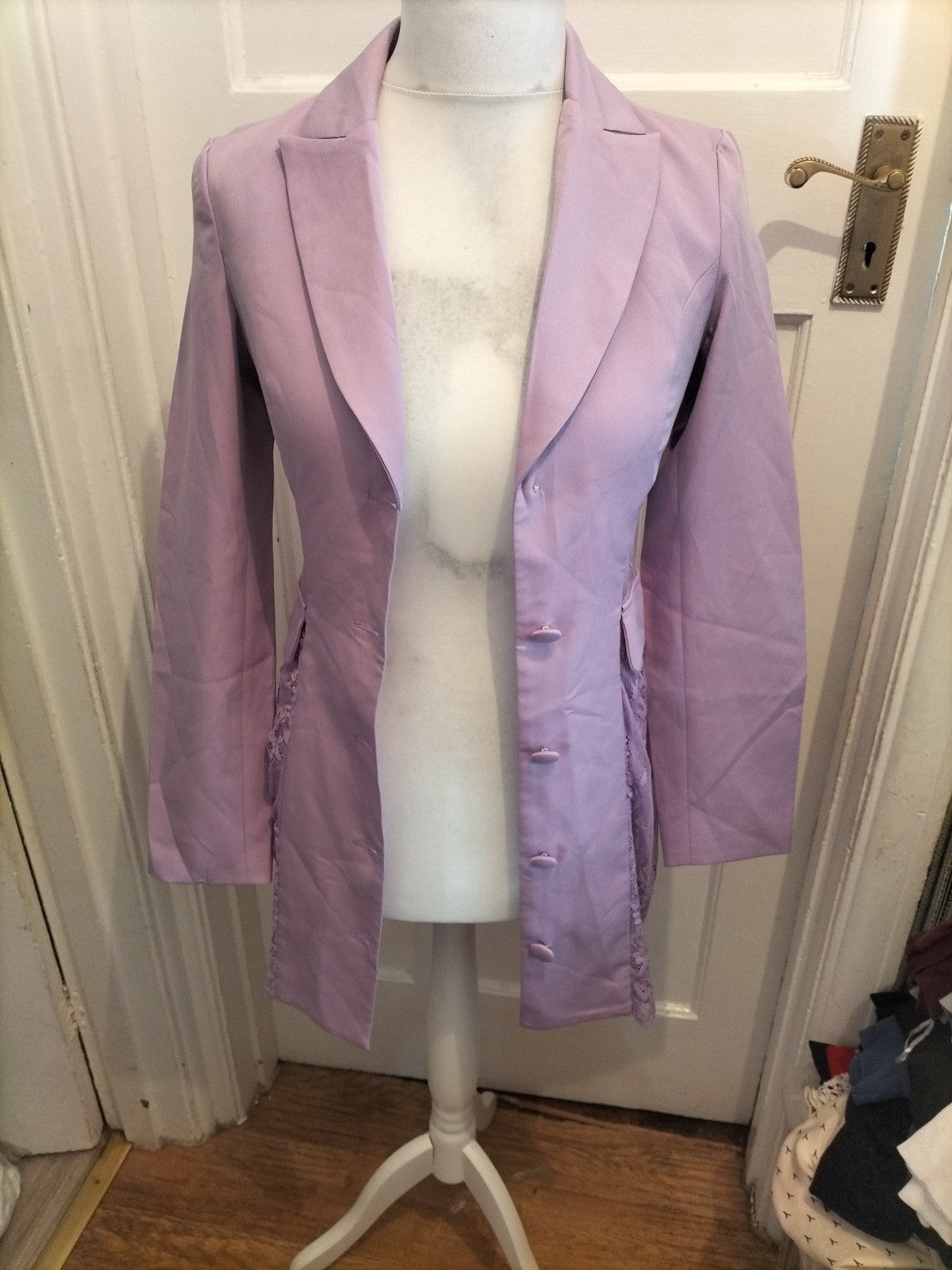 Ladies Missguided Size 6 Lilac Lace Blazer Dress