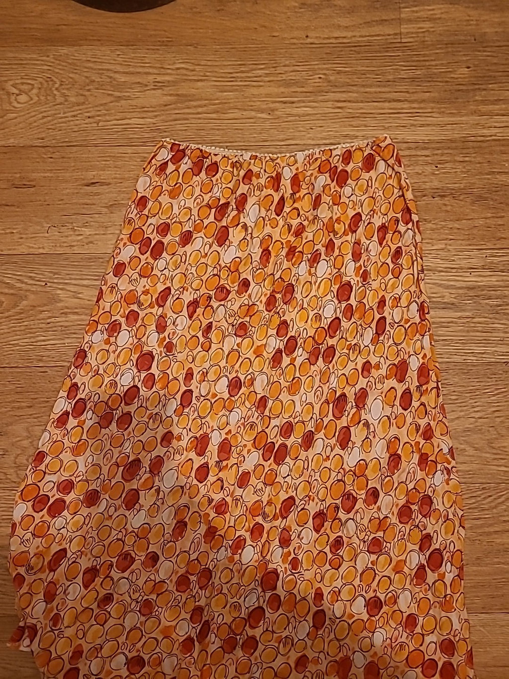 Ladies George Size 8-10 Orange Toned Elasticated Skirt