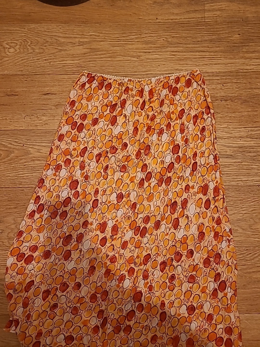 Ladies George Size 8-10 Orange Toned Elasticated Skirt