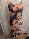 Ladies Yellow/black Long Sleeveless Dress Size Xl[16] Free Delivery