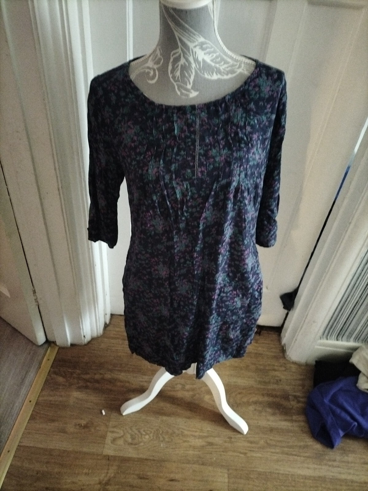 Ladies Mistral Size 8 Floral Mid Sleeved Dress